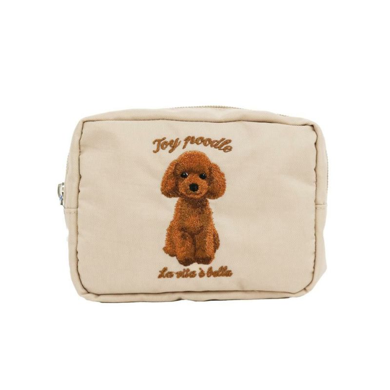 未使用、キタムラ 犬刺繍 ネイビー ポーチ アニマル刺繍ポーチの商品ページ|ポルカポルカ