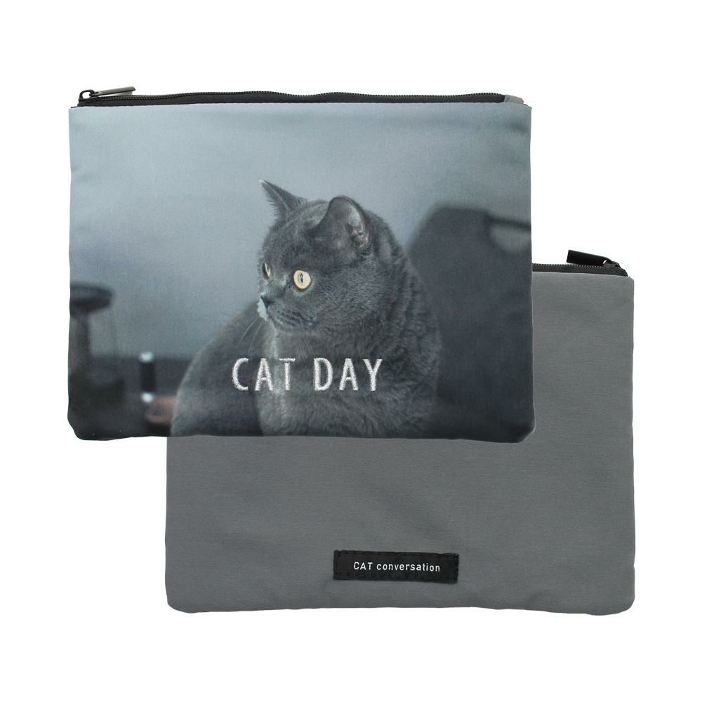 CAT DAYフラットポーチの商品ページ|ポルカポルカ