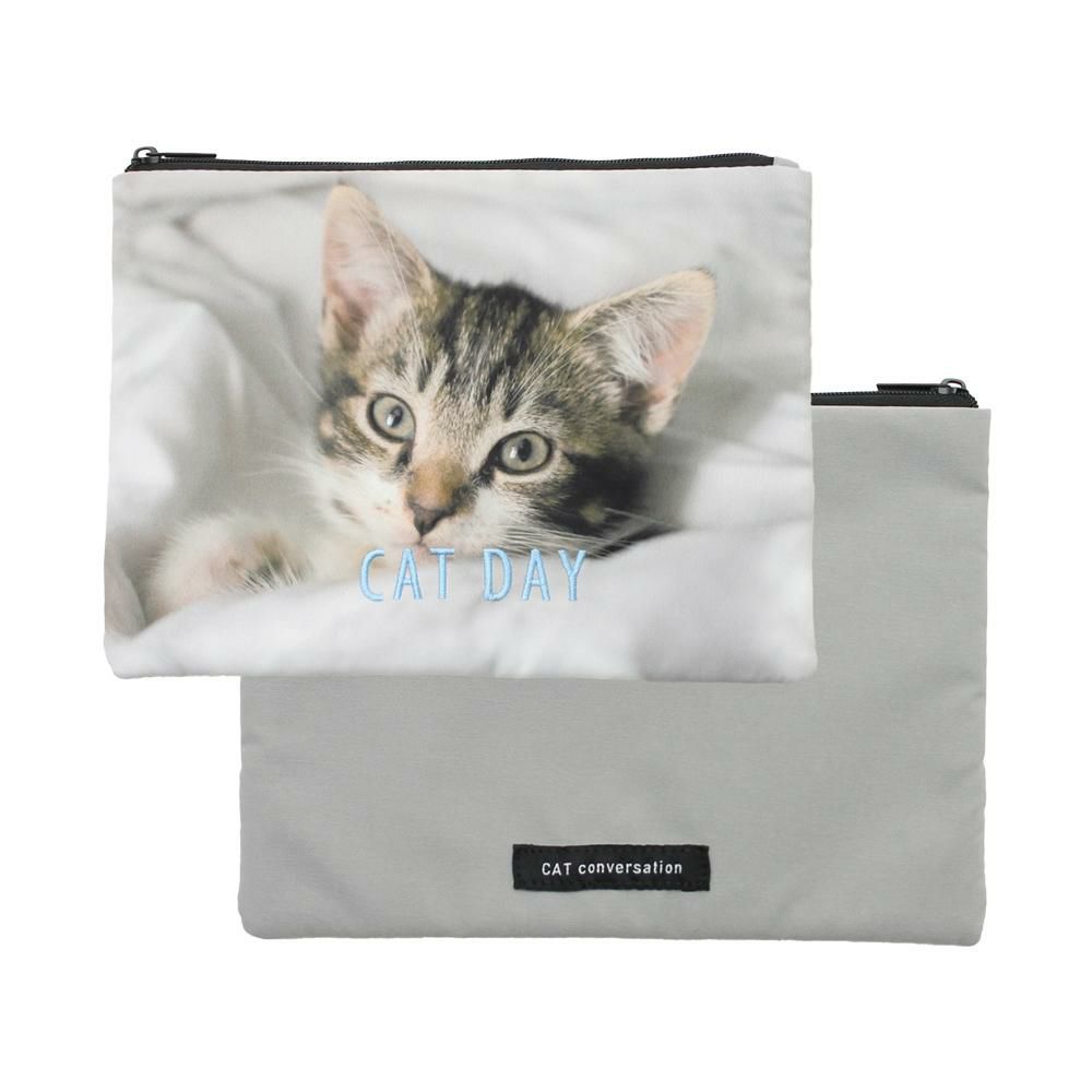 CAT DAYフラットポーチの商品ページ|ポルカポルカ